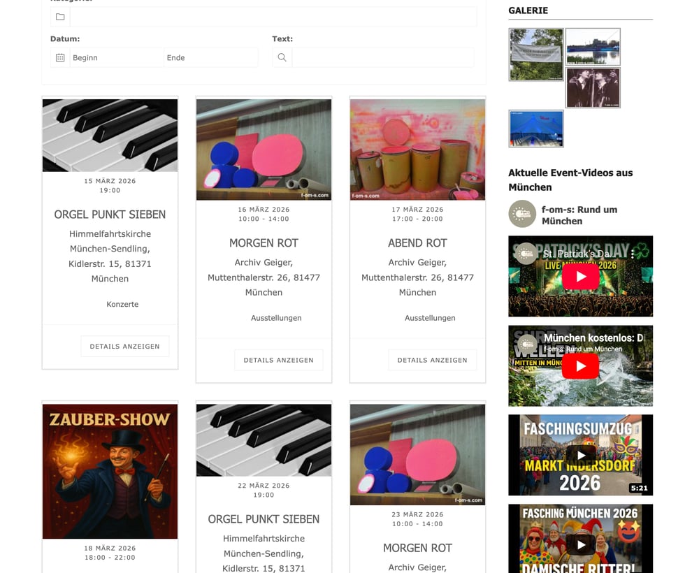 f-om-s.de – WordPress Eventkalender München