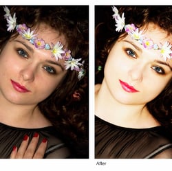 Before-after photo editing example