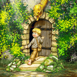 Kinderbuch-Illustration „Der kleine Zauberer – Der verbotene Turm“