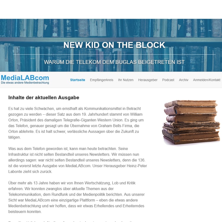Redaktionsleiter für den monatlich erscheinenden Newsletter