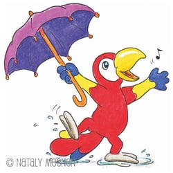 Polly dancing in the rain