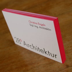 28 Grad Architektur Visitenkarte Farbschnitt