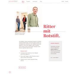 Webseite eines Text- und Redaktionsbüros