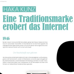 MOSAIQ MEDIA | Eigenes Unternehmensmagazin U1 Vol. 2 | Textausschnitt Kunde „Haka“