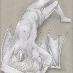 Dunkler Engel – Bleistift/Kreide