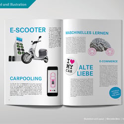 Layout und Illustration, Mercedes Benz Next Magazin