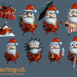 UFA Stunt Santa Illustrationen