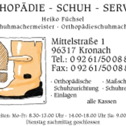 Logoentwurf, Visitenkarten und Leuchtreklame für Orthopädie Füchsel