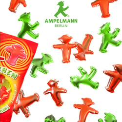 Werbeposter für den „Ampelmann“ Shop in Berlin Unter den Linden