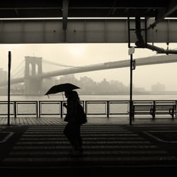 A rainy day in NYC- Brooklyn Bridge