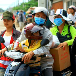 on the streets in kampot, cambodia
