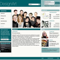 Entwurf für eine Webseite einer Werbeagentur