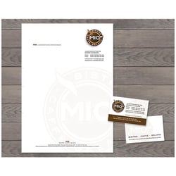 Briefpapier und Visitenkarte für Mio, Eiscafè und Bistro