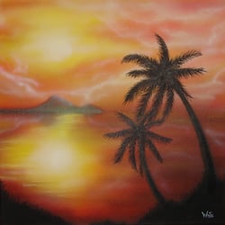 Sonnenuntergang auf Leinwand 40×40