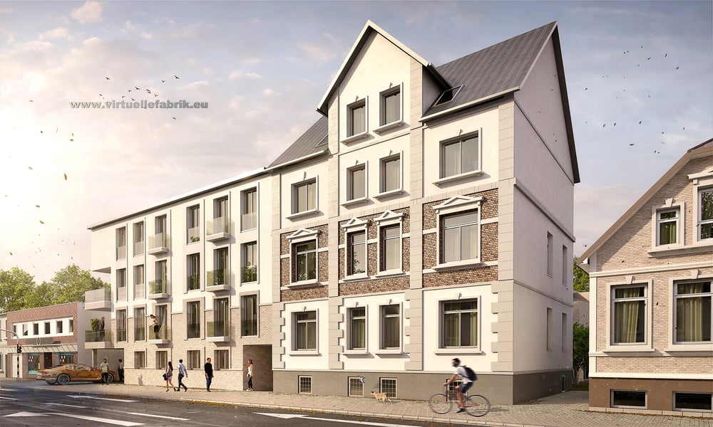 Architekturvisualisierung für eine Wohnanlage im Mehrfamilienhaus