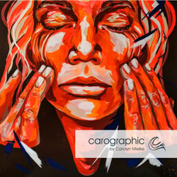 Porträt Pop Art Malerei von Carolyn Mielke carographic Kunst bunte Gesichter