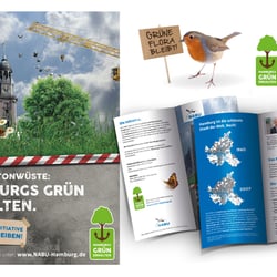 NABU. Keyvisual, Logo und Werbemittel für die Volksinitiative „Hamburgs Grün erhalten“.