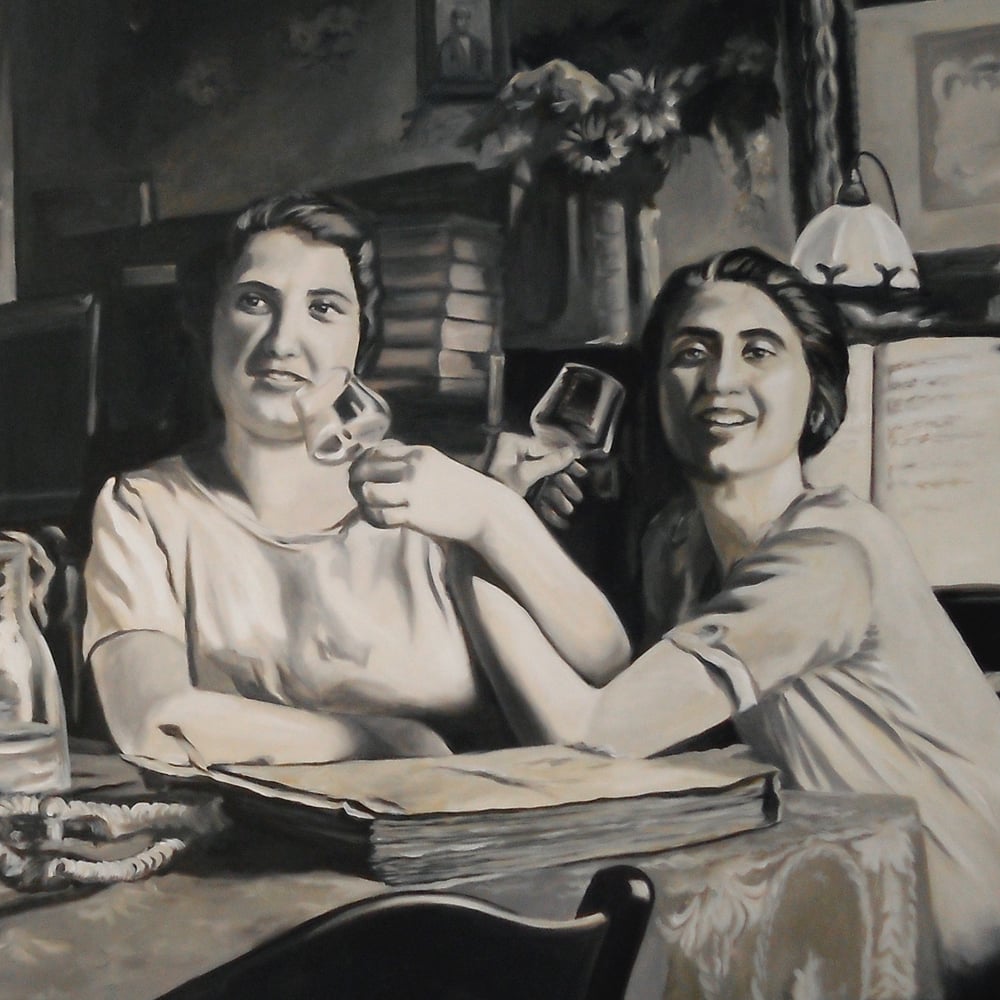 Gemälde im Restaurant „Nio“, 300 cm x 150 cm, Ausschnitt