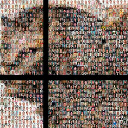Mitarbeiter Portraits bilden das Logo