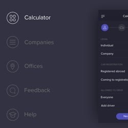 Car insurance mobile calculator for iPhone