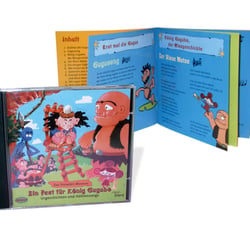 Musikgruppe „FÜenf“: CD-Booklet für Kinder-Musik-CD „Ein Fest für König Gugubo“