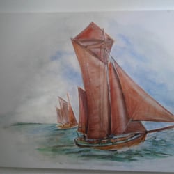 Regatta2018, Aquarell auf Leinwand ca 90×110