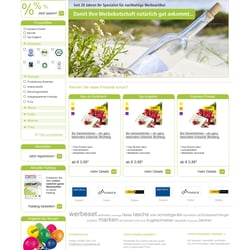 Webshop memo Werbeartikel Screendesign