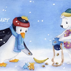Bibu & Peppi, Seite 6 | Bilderbuchillustration | Aquarell
