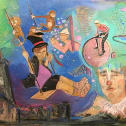 Die Tage danach – Color Pencil und Acryl auf Holz 120×100cm