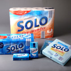 Solo Range: Haushaltstücher, Taschentücher, Servietten Verpackung