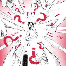 „Was hattest du an?“; Illustration aus selbstgestaltetem Magazin; Freie Arbeit