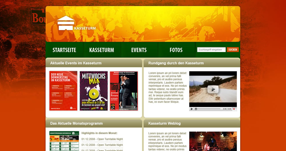 Kasseturm e.V. – Relaunch | Screendesign, CMS