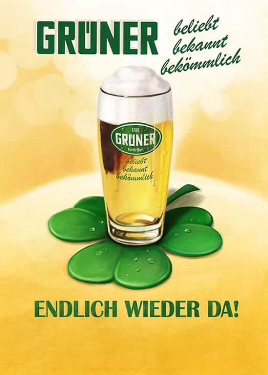 „Grüner Bier“, Illustration Photoshop für Bloom Project Nürnberg/Tucher