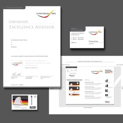Zertifikat, Visitenkarte, Briefmarke, Website