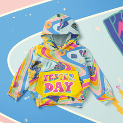 Rainbow 80’s Retro – Hoody Mockup