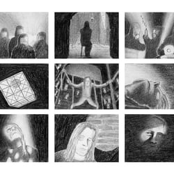 Storyboard-Scribbles für einen experimentellen Kurzfilm