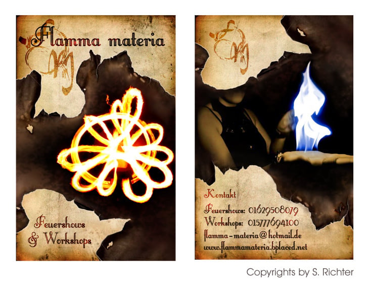 Visitenkarte – Flamma Materia