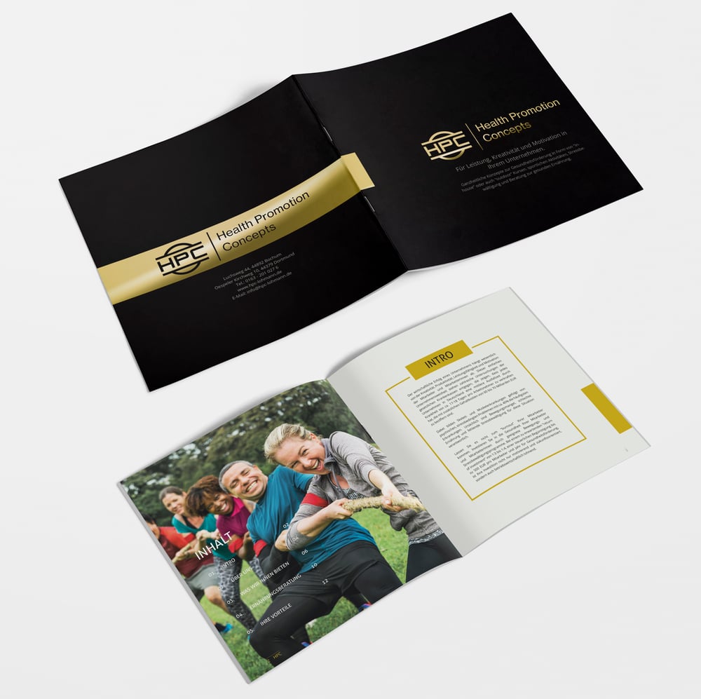 16-Seitiger Katalog für HPC (Health Promotion Concepts)