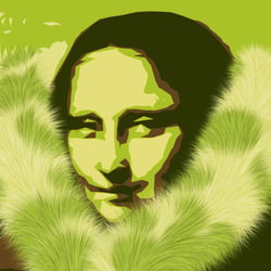 Mona Lisa grüner Pelz