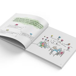 Gestaltung der Innenseiten für Kinderfachbuch »Oma und die Schmetterlinge« des Mabuse-Verlags