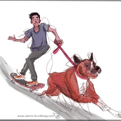 dogpulling skateboard