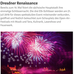 Blog für die VENTAR AG über das Dresdner Schlösserfest