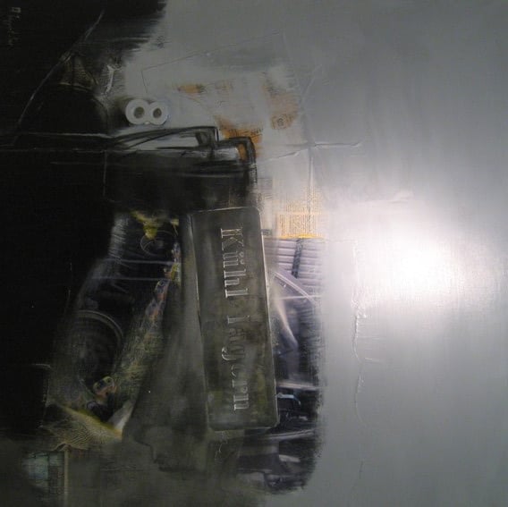 TAG 8-2008-Mischtechnik-Fotografie-Metall auf Leinwand-100×100