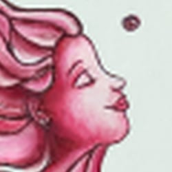 Femininer Weingeist; Mixed Media auf A5 (vorwiegend Aquarell)