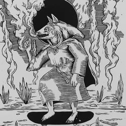 Linocut, stoner saint