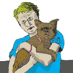 Schlecht gelaunter Hund