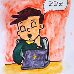 Schlaft gut am Computer! PS: Ich nach der Zeitumstellung.