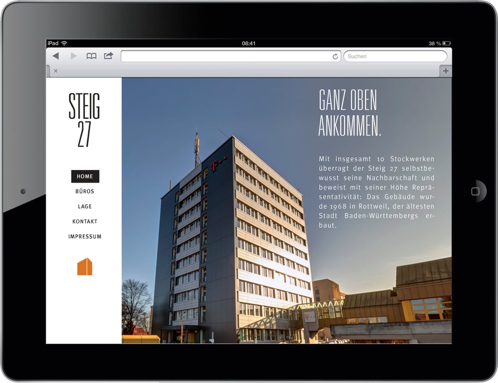 Steig27 – Tablet – Home