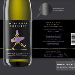 Logo und Weinlabel Münchner Freiheit Weine