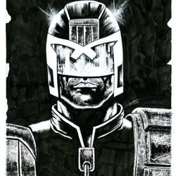 Judge Dredd „Iam the Law“ Tuschezeichnung